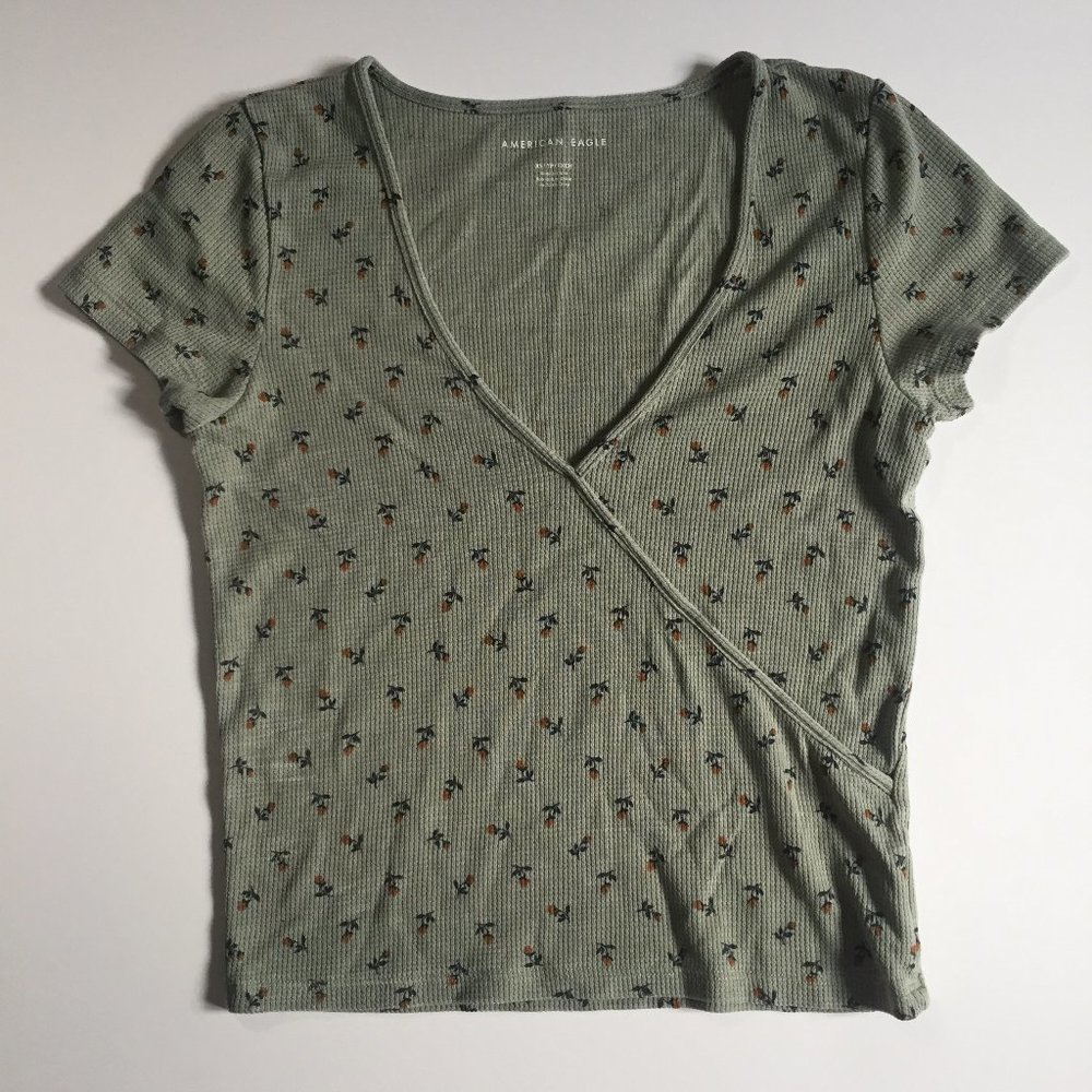 AE Floral Wrap-Style Top